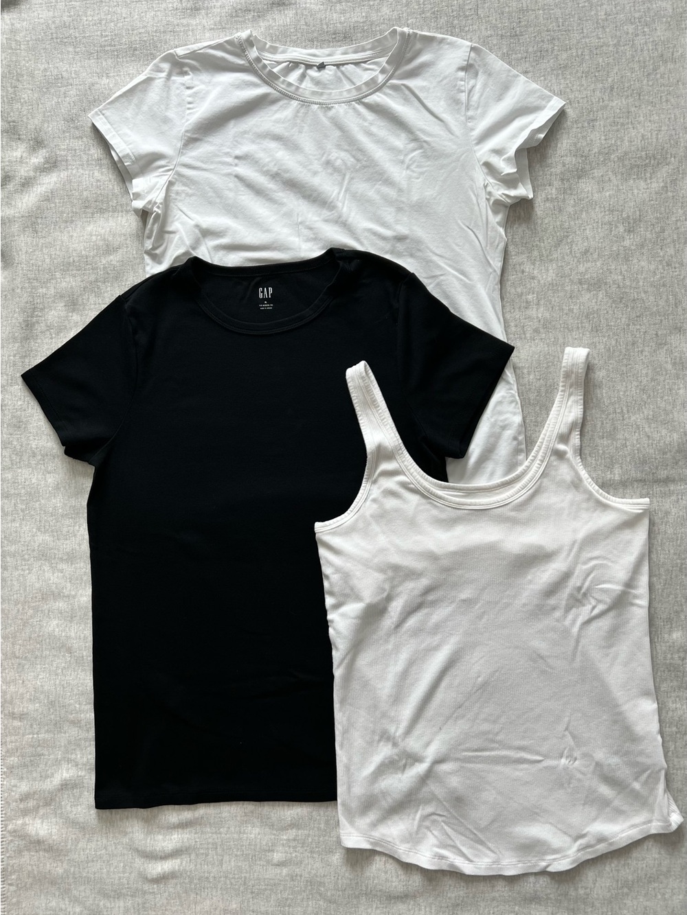 Black & White Tee and Tank Set of Three shirts
